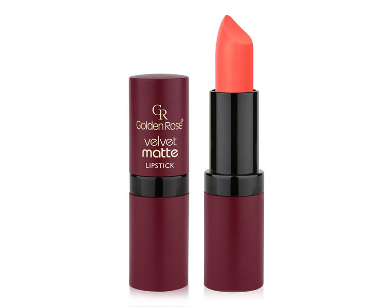 رژ لب جامد مات و مخملی گلدن رز Golden Rose مدل GR Velvet Matte Lipstick