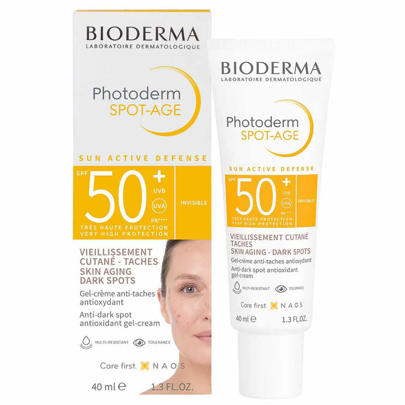 ژل کرم ضد آفتاب بی رنگ Photoderm Spot Age SPF50 بایودرما 40ml