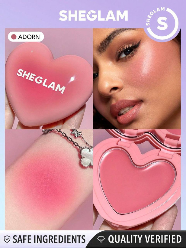 رژگونه کرمی قلبی شیگلم Sheglam مدل Playing Cupid | بافت کرمی و جلوه طبیعی