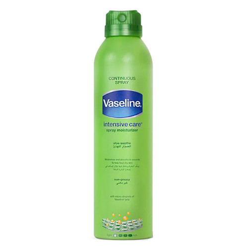 اسپری لوسیون بدن آلوئه ورا وازلین Vaseline Intensive Care Aloe Soothe Spray Moisturizer 190Ml