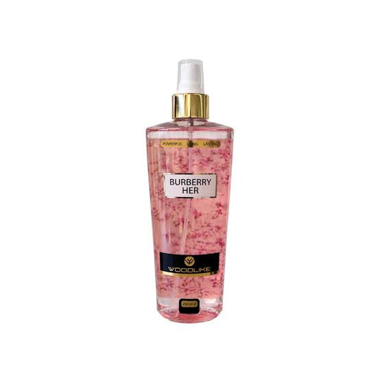 بادی اسپلش زنانه وودلایک مدل BURBERRY HER رایحه باربری هر حجم 250 میل
